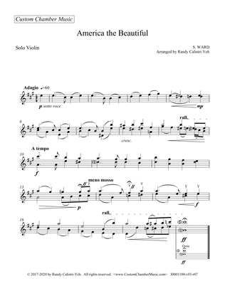 Book cover for America The Beautiful (solo violin)