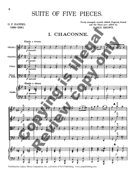 Suite of Five Pieces (Piano Score)