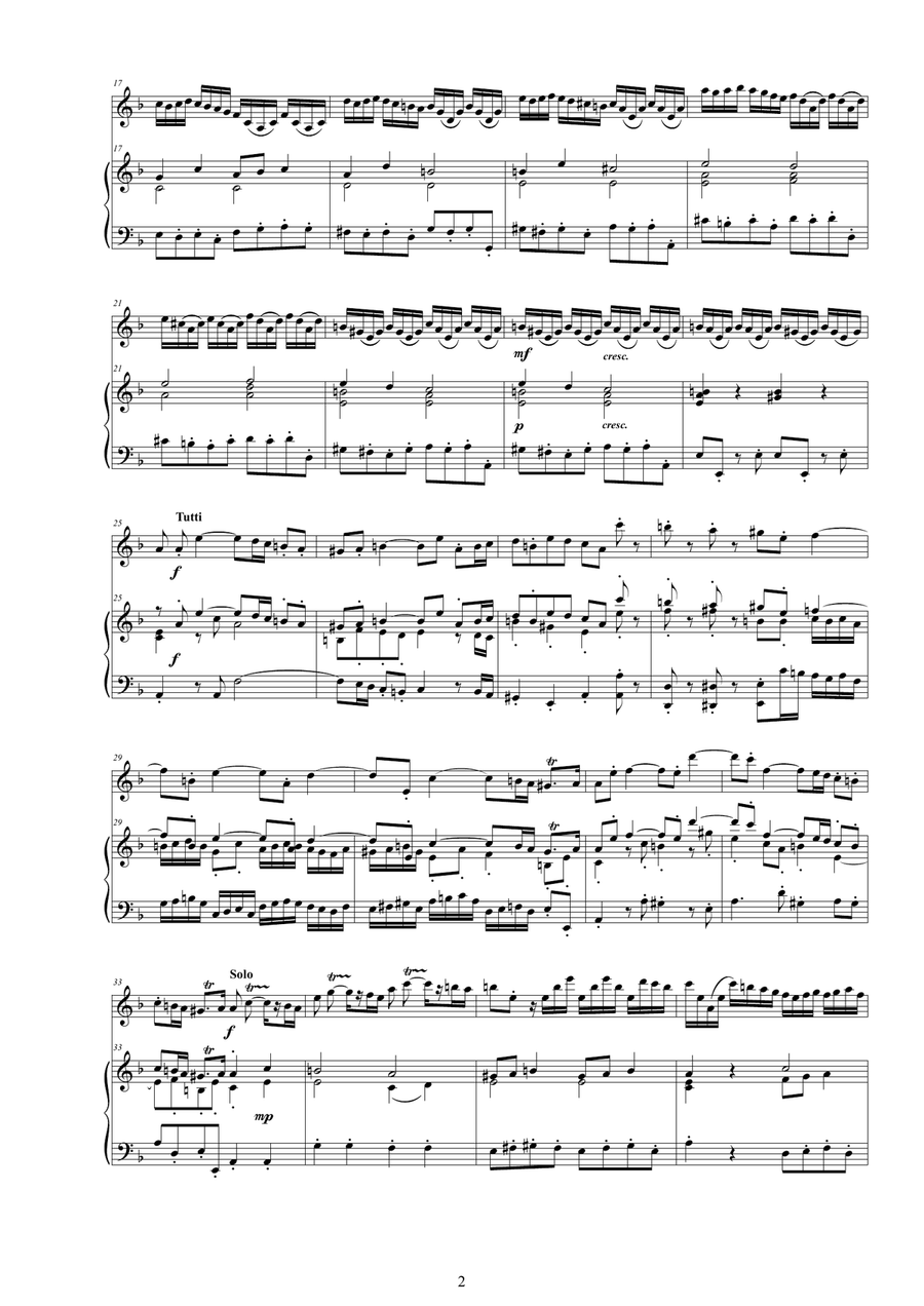 Vivaldi - Violin Concerto in D minor RV 242 Op.8 No.7 for Violin and Piano Violin Solo scores gallery preview page 2