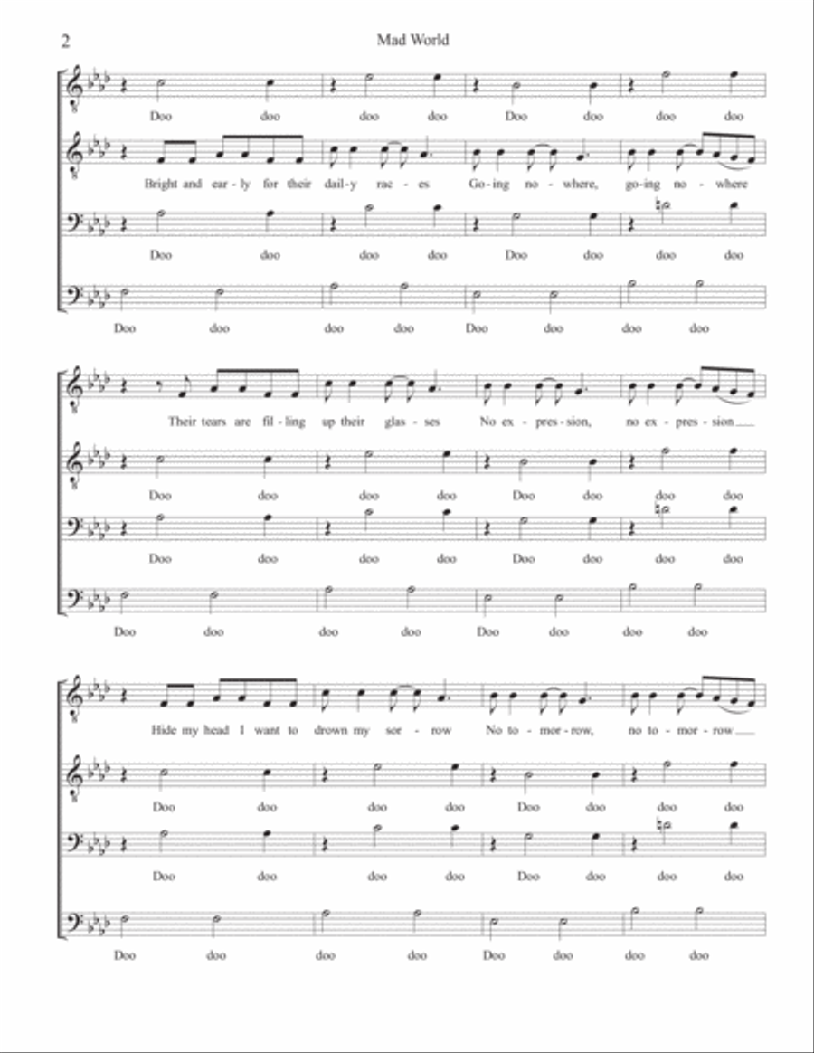 Mad World Mad World TTBB scores gallery preview page 2