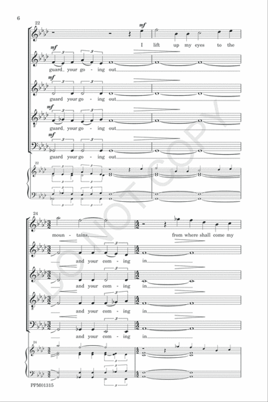 I Lift Up My Eyes to the Mountain SSAATTBB scores gallery preview page 9