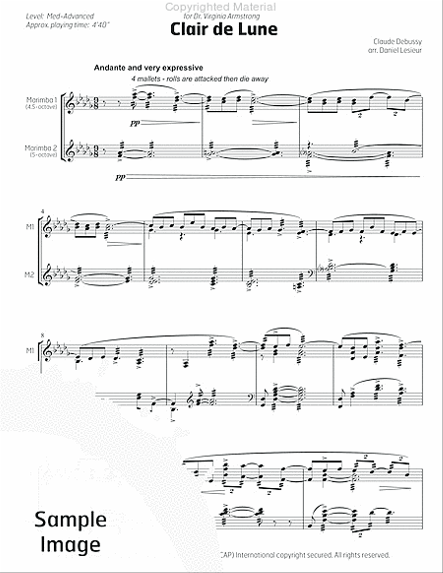 Clair de Lune Marimba scores gallery preview page 4