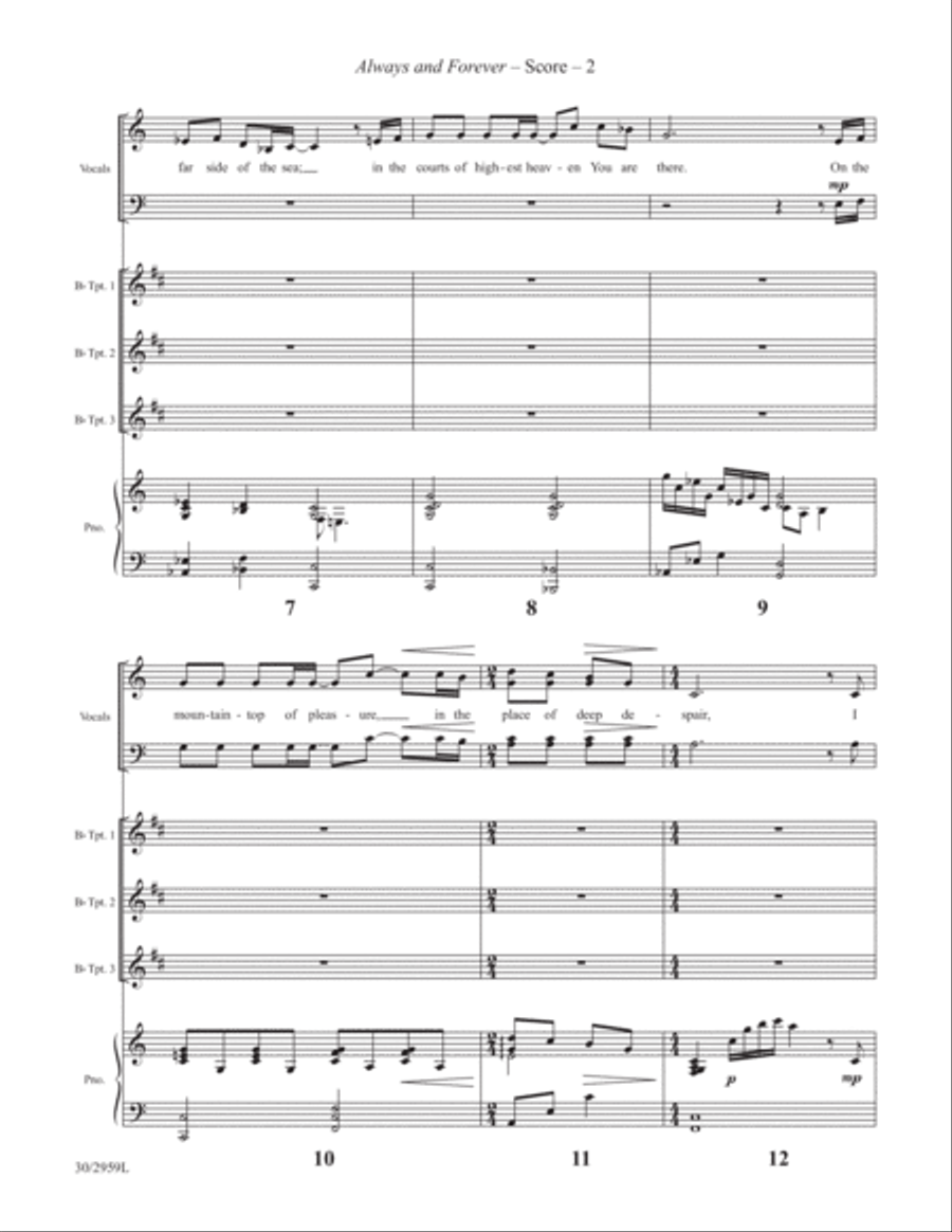 Always and Forever - Brass Score and Parts Trumpet Trio scores gallery preview page 4