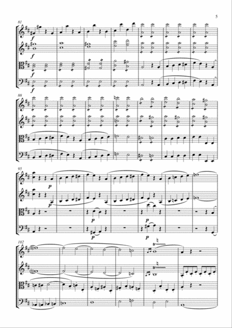 The Marriage of Figaro (overture) String Quartet scores gallery preview page 6