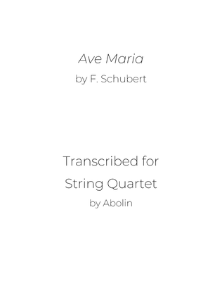 Book cover for Schubert: Ave Maria - String Quartet