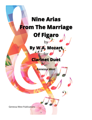 Book cover for Nine Arias From The Marriage of Figaro For Bb Clarinet Duet