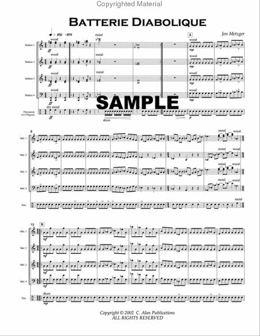 Batterie Diabolique Percussion Ensemble scores gallery preview page 2