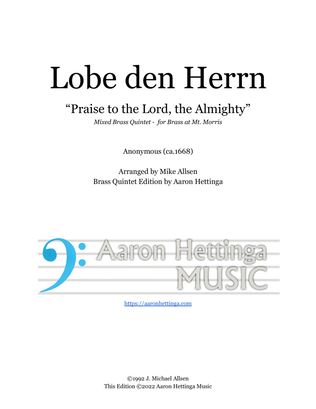Lobe den Herrn - "Praise to the Lord, the Almighty" - for Mixed Brass Quintet