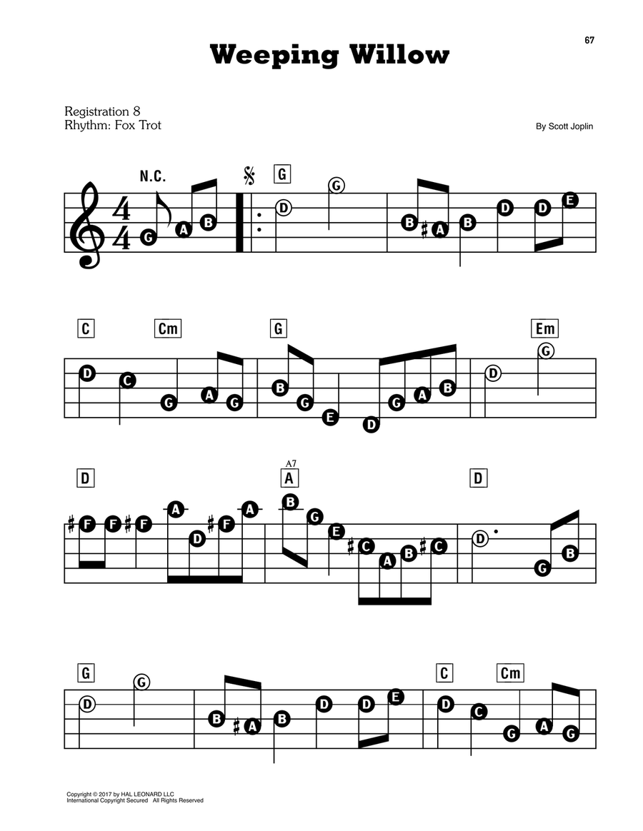 Weeping Willow Electronic Keyboard scores gallery preview page 1