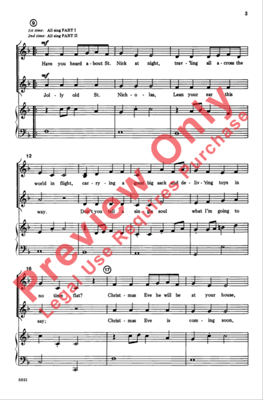 St. Nick at Night (Jolly Old St. Nicholas) 2-Part scores gallery preview page 3