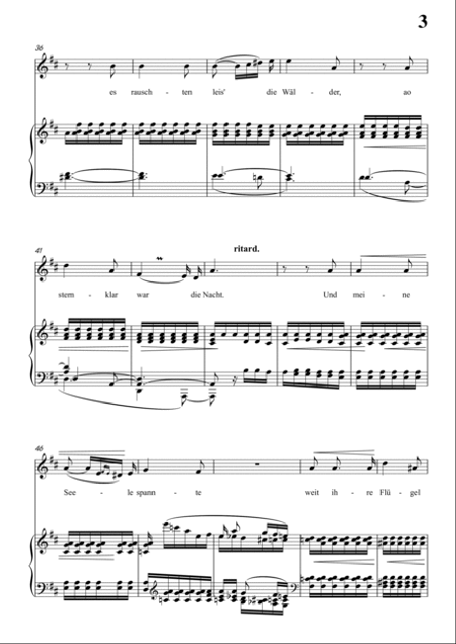 Schumann-Mondnacht in D Major for Voice and Piano Voice Solo scores gallery preview page 4