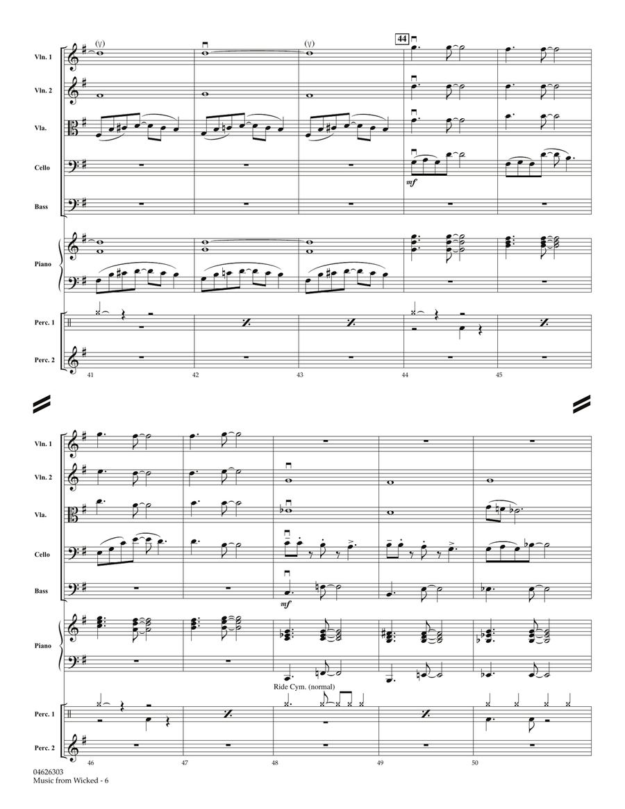 Music from Wicked - Full Score Orchestra scores gallery preview page 6