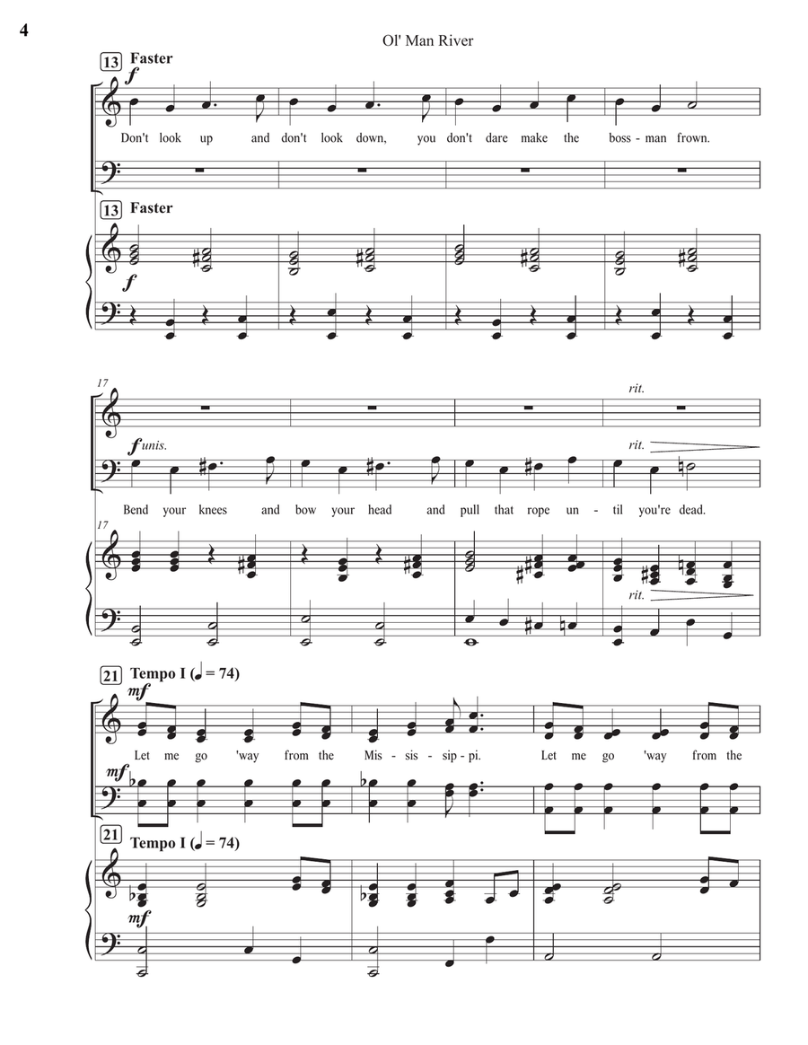Ol' Man River 4-Part scores gallery preview page 4