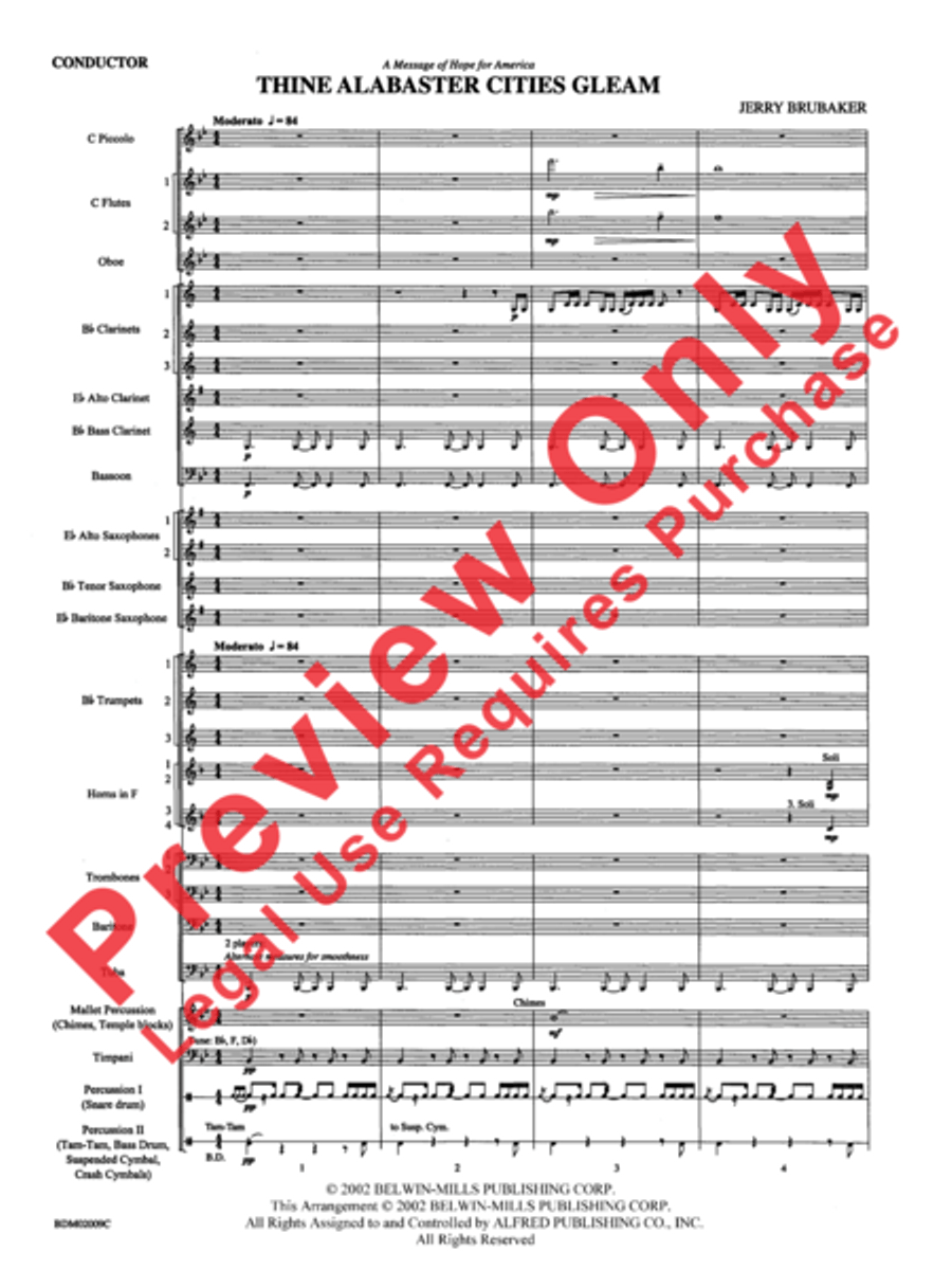 Thine Alabaster Cities Gleam (A Message of Hope for America) Concert Band scores gallery preview page 3