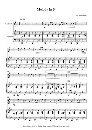 Melody In F - Anton Rubinstein (Clarinet + Piano)