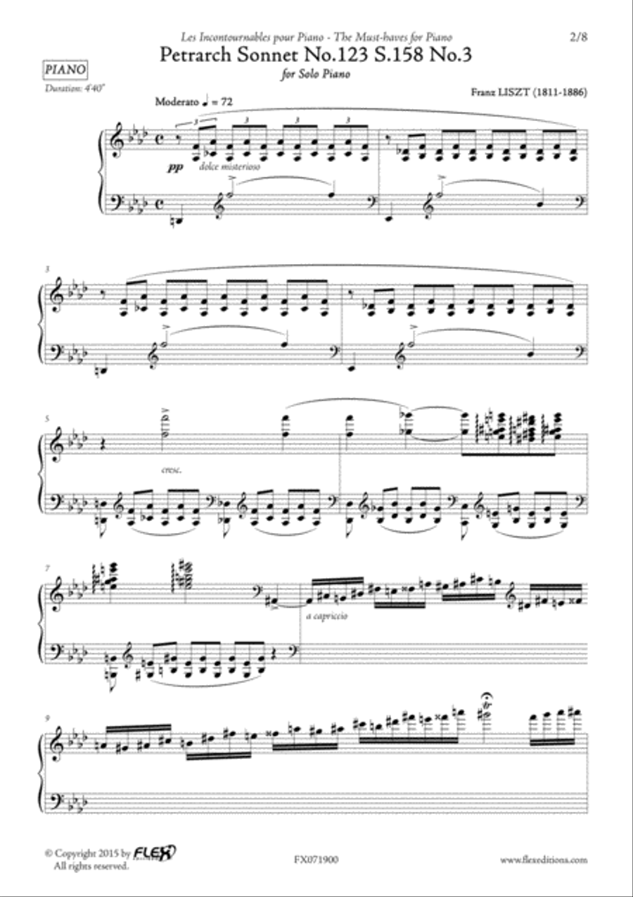 Petrarch Sonnet No.123 S.158 No.3 Piano Solo scores gallery preview page 2