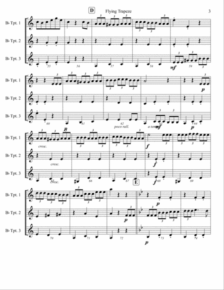 The Flying Trapeze (The The Flying Trapeze (The Brass Ensemble scores gallery preview page 3