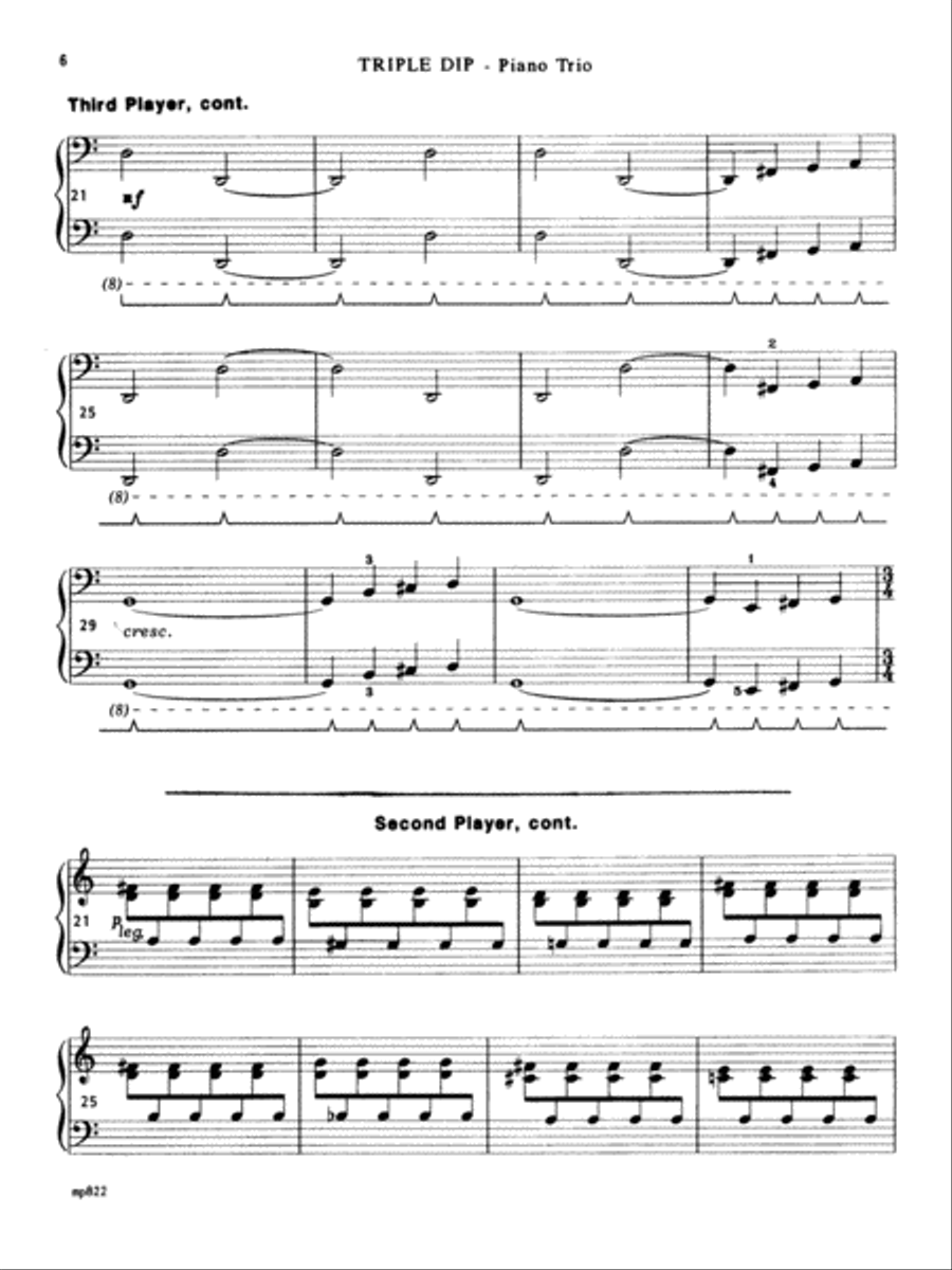 Triple Dip - Piano Trio (1 Piano, 6 Hands) Piano Solo scores gallery preview page 5
