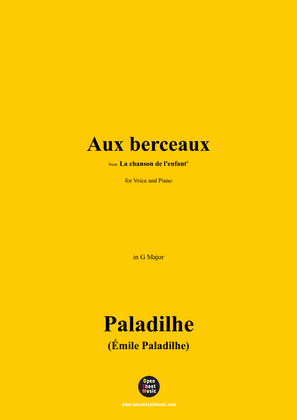 Paladilhe-Aux berceaux,from 'La chanson de l'enfant',in G Major