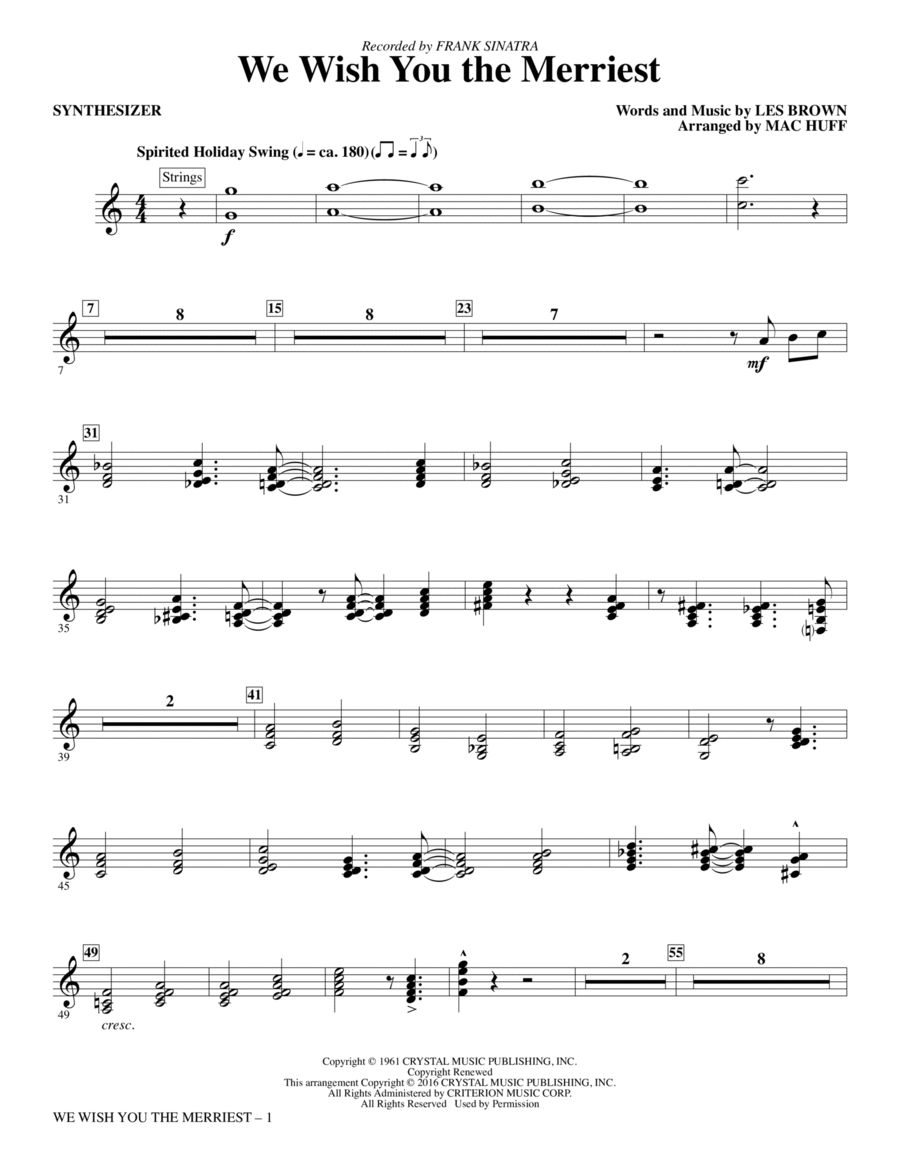 We Wish You the Merriest - Synthesizer Choir scores gallery preview page 1