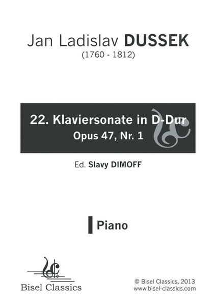 22. Klaviersonate in D-Dur, Opus 47, Nr. 1