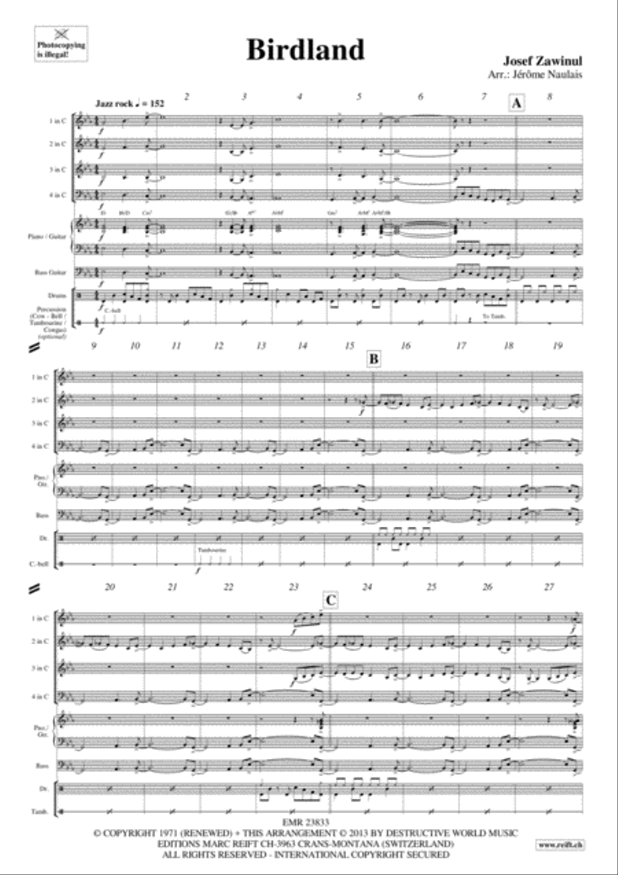 Birdland Birdland Woodwind Quartet scores gallery preview page 3
