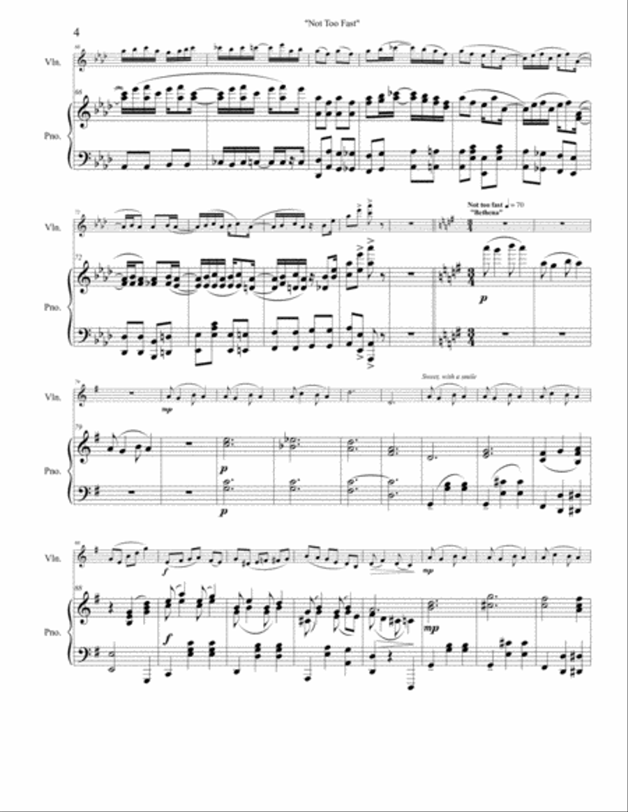 Not Too Fast - A Ragtime Medley Violin Solo scores gallery preview page 4