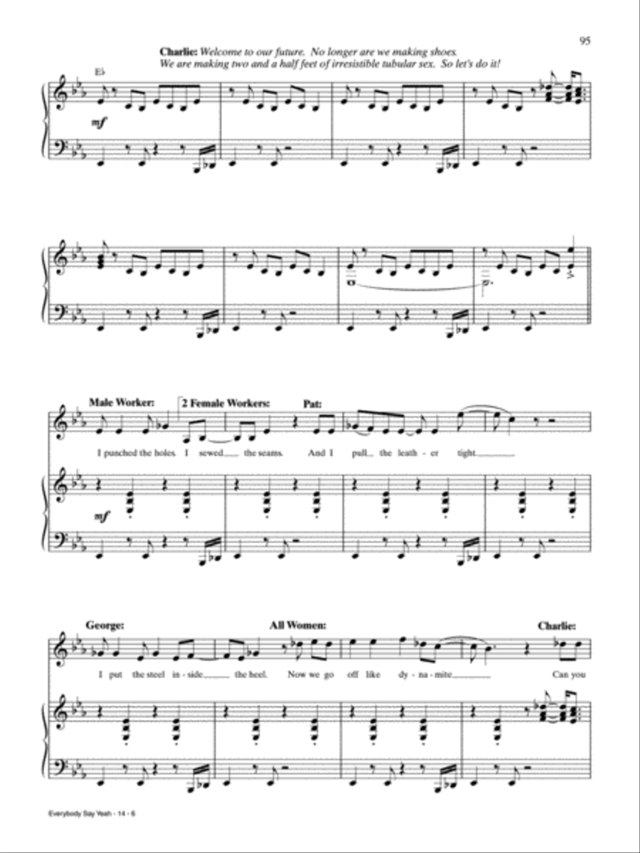 Everybody Say Yeah (from Kinky Boots) Piano, Vocal, Guitar scores gallery preview page 6