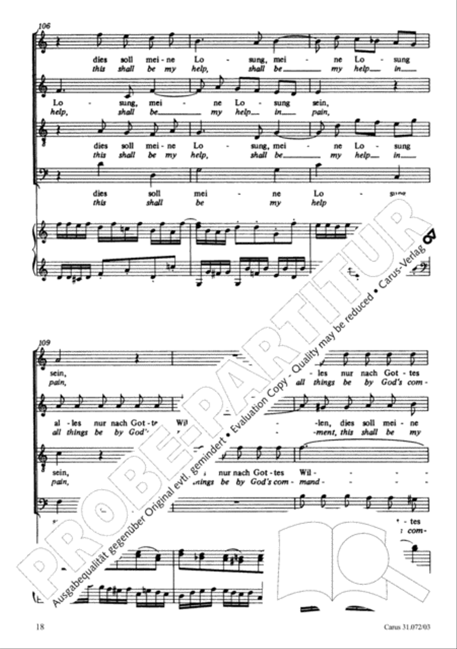 All cantate be by God's commandment (Alles nur nach Gottes Willen) 4-Part scores gallery preview page 19