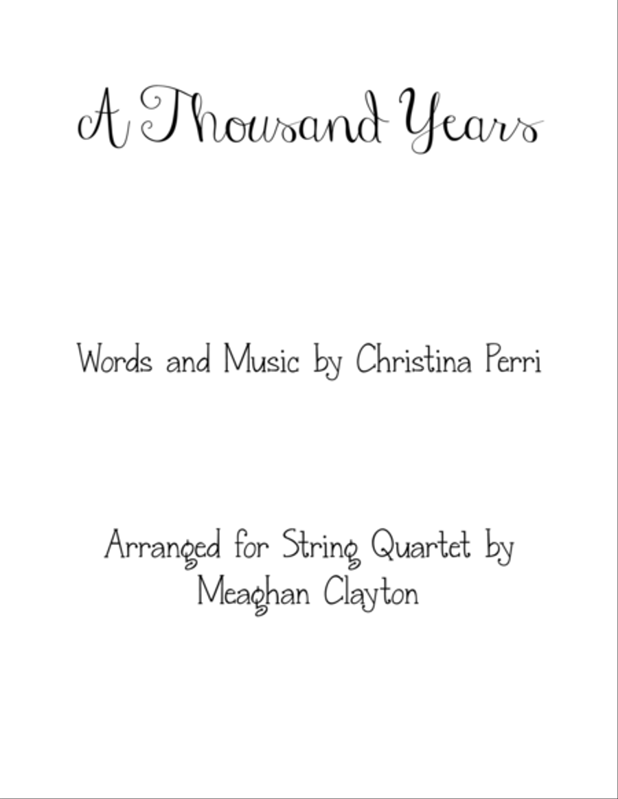 A Thousand Years String Quartet scores gallery preview page 1