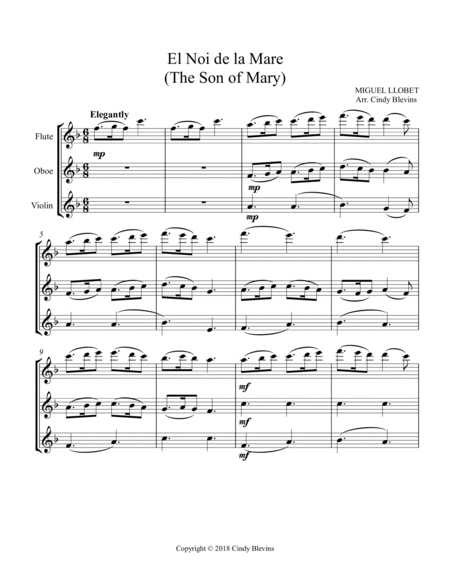 The Son of Mary, for Flute, Oboe and Violin image number null