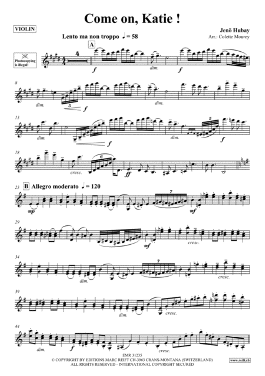 Come on, Katie Come on, Katie Violin Solo scores gallery preview page 2