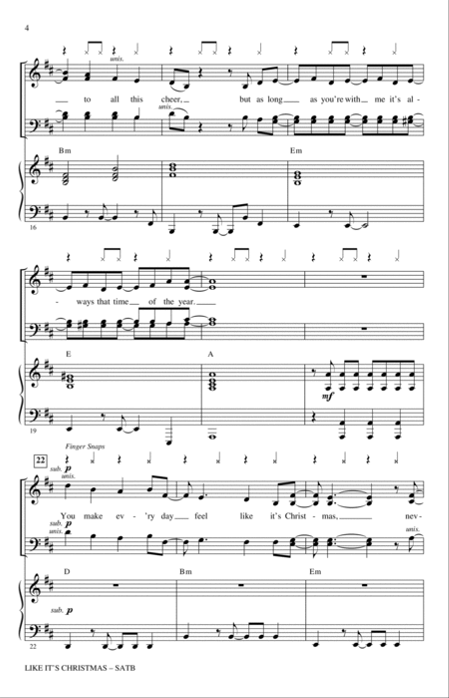 Like It's Christmas (arr. Mac Huff) 4-Part scores gallery preview page 3