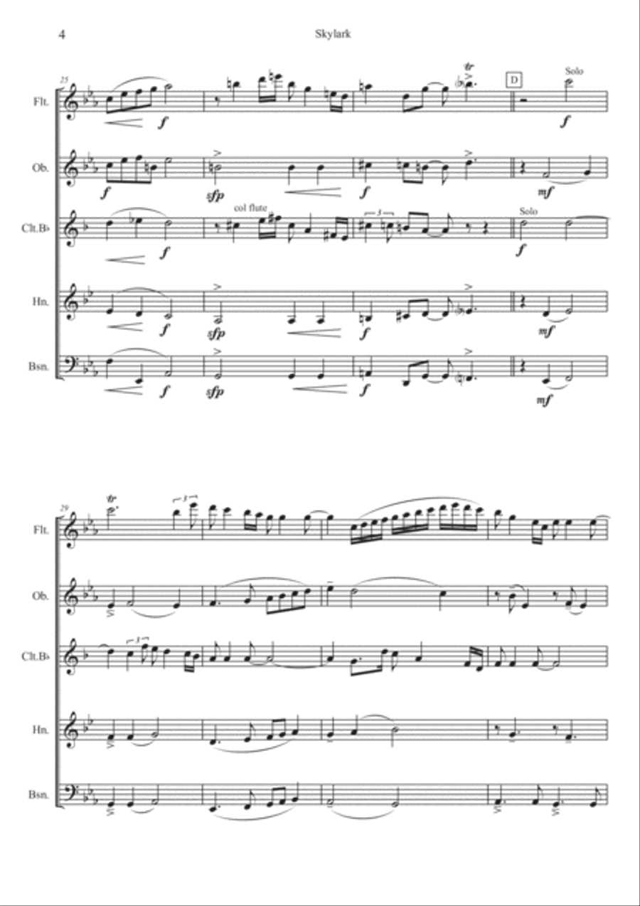 Skylark Skylark Woodwind Quintet scores gallery preview page 6