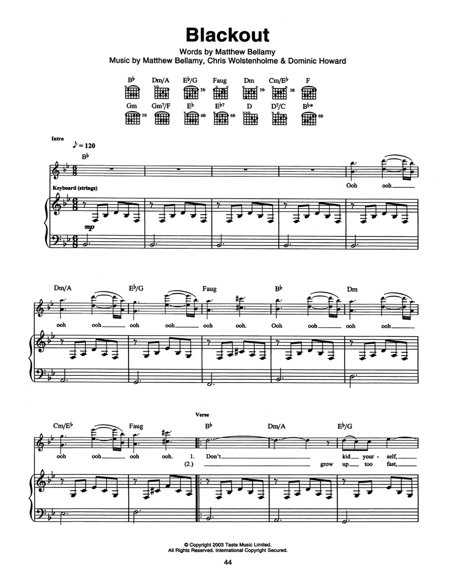 Blackout Acoustic Guitar scores gallery preview page 1