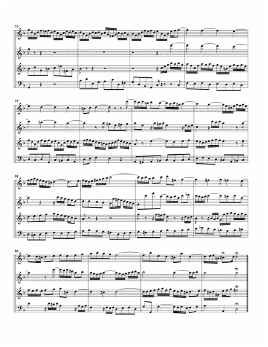 Fugue for organ, BWV 544/II (Arrangement for 4 recorders) Recorder scores gallery preview page 6