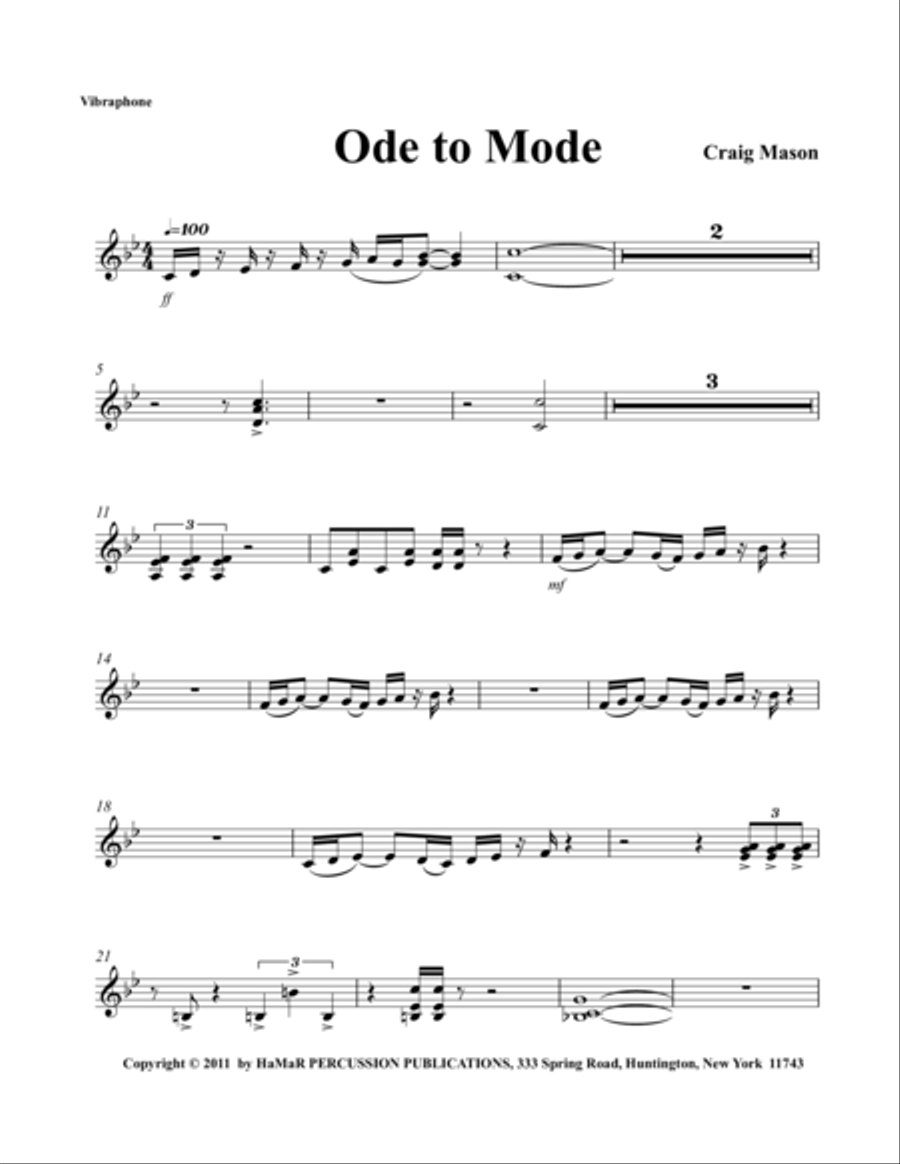 Ode to Mode Ode to Mode Baritone Saxophone scores gallery preview page 1