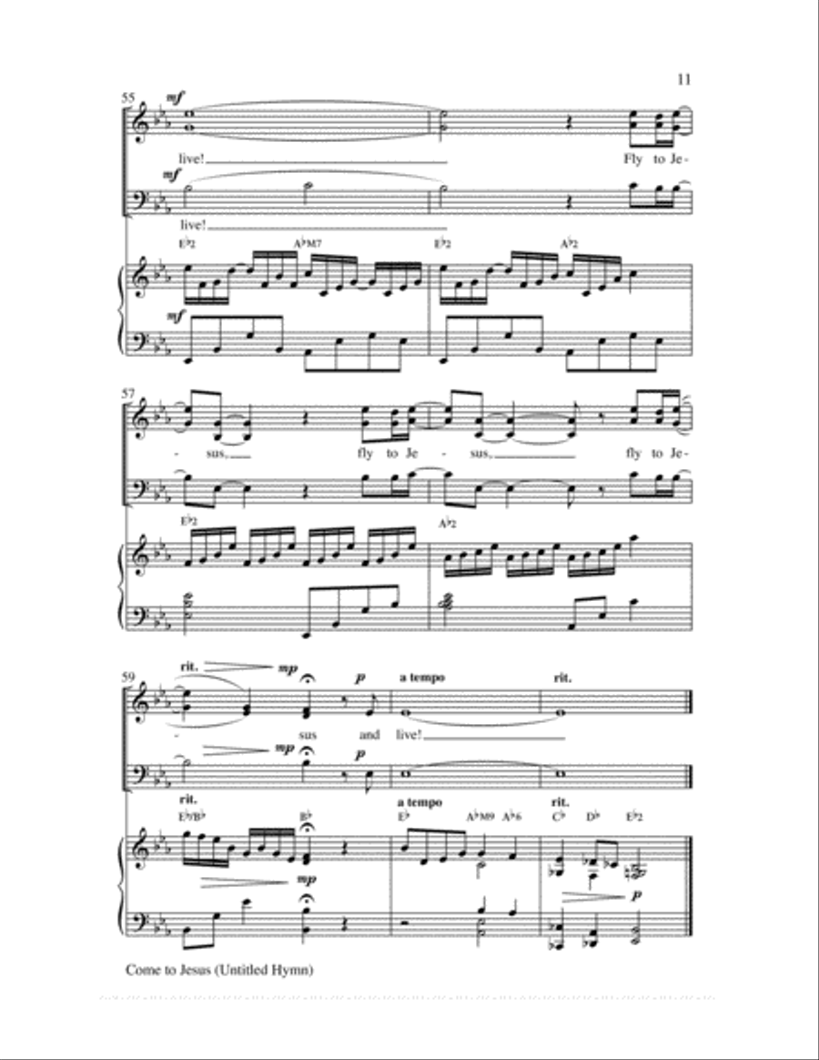 Come to Jesus (Untitled Hymn) 3-Part scores gallery preview page 12