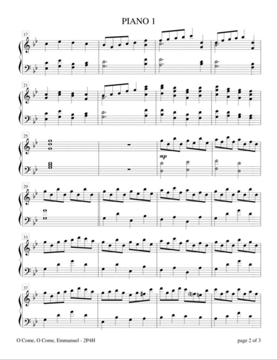 O Come, O Come, Emmanuel (2 Pianos, 4 Hands) 2 Pianos, 4-Hands scores gallery preview page 3
