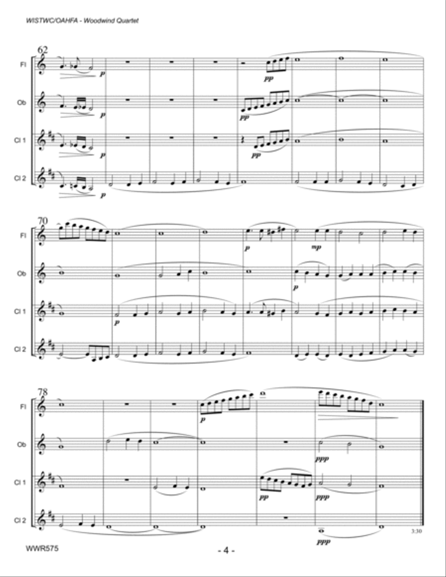WHEN I SURVEY THE WONDROUS CROSS/THE OLD RUGGED CROSS - WOODWIND QUARTET (unaccompanied) Woodwind Quartet scores gallery preview page 4