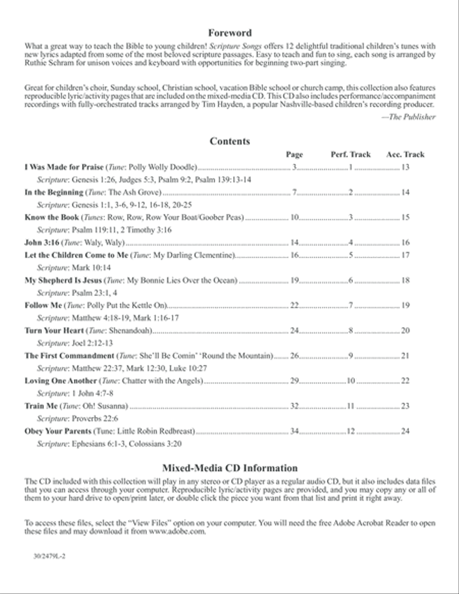Scripture Songs Unison Choir scores gallery preview page 3