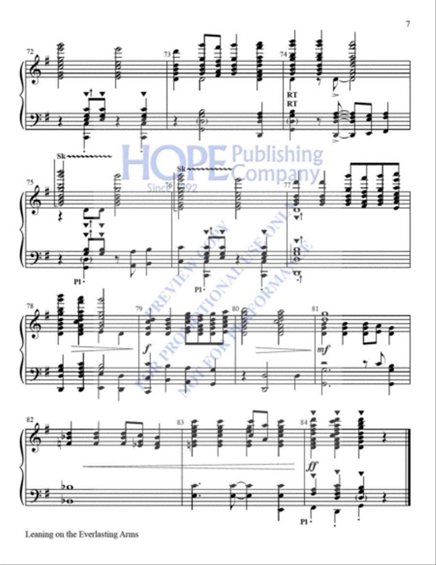 Leaning on the Everlasting Arms Handbell Choir scores gallery preview page 8