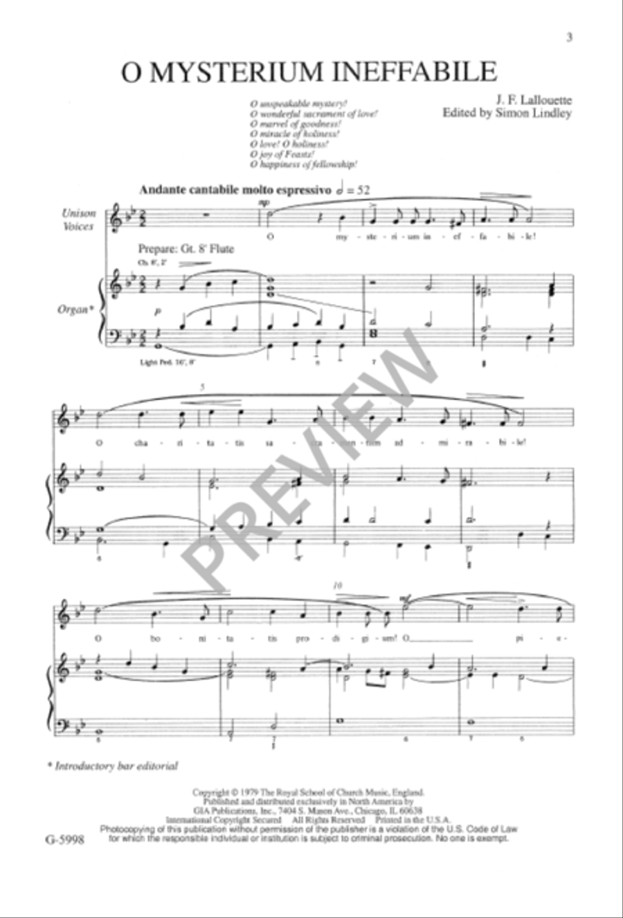 O mysterium ineffabile / Love Divine Unison Choir scores gallery preview page 7