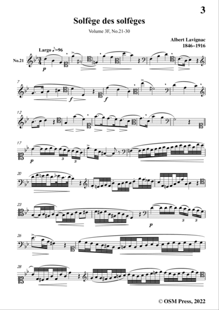 Lavignac-Solfege des solfeges,Volum 3F No.21-30,for Voice Medium Voice scores gallery preview page 3