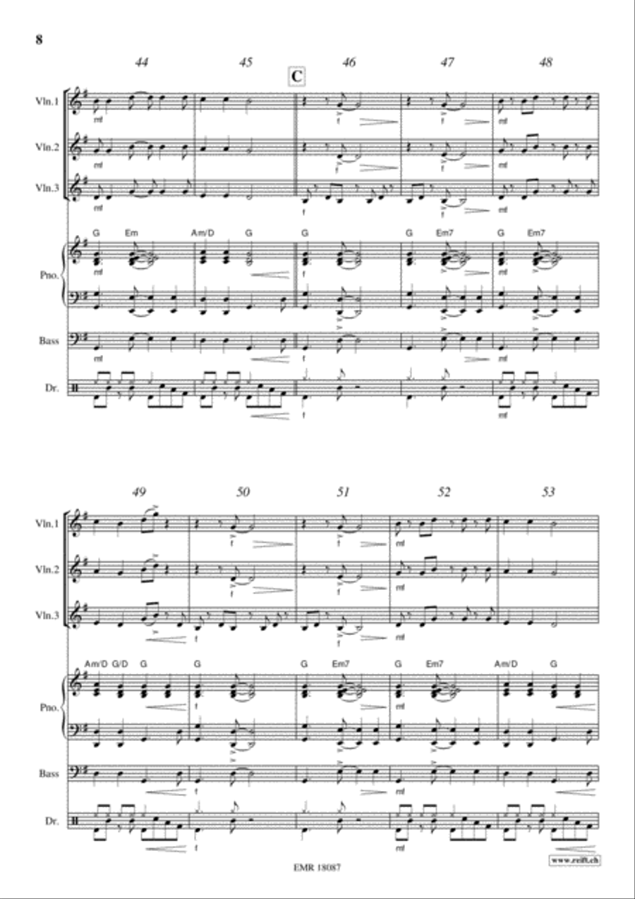 Banana Boat Song Violin scores gallery preview page 8