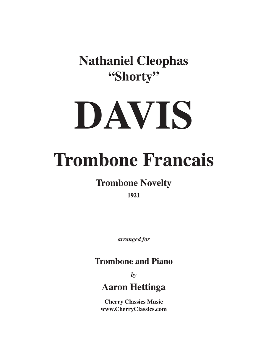 Trombone Français for Trombone and Piano Piano scores gallery preview page 1