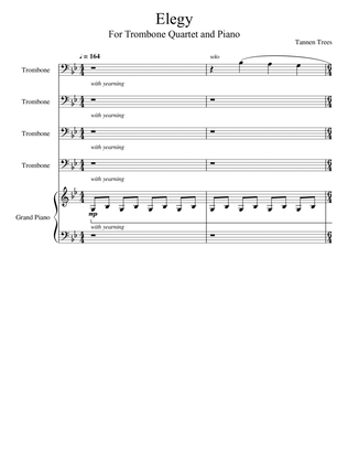 Elegy for Trombone Quartet and Piano