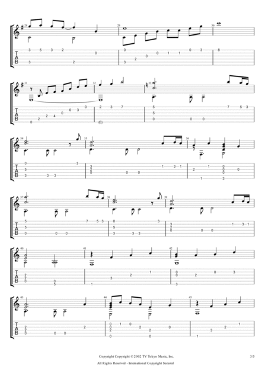 Sadness And Sorrow Guitar Tablature scores gallery preview page 3