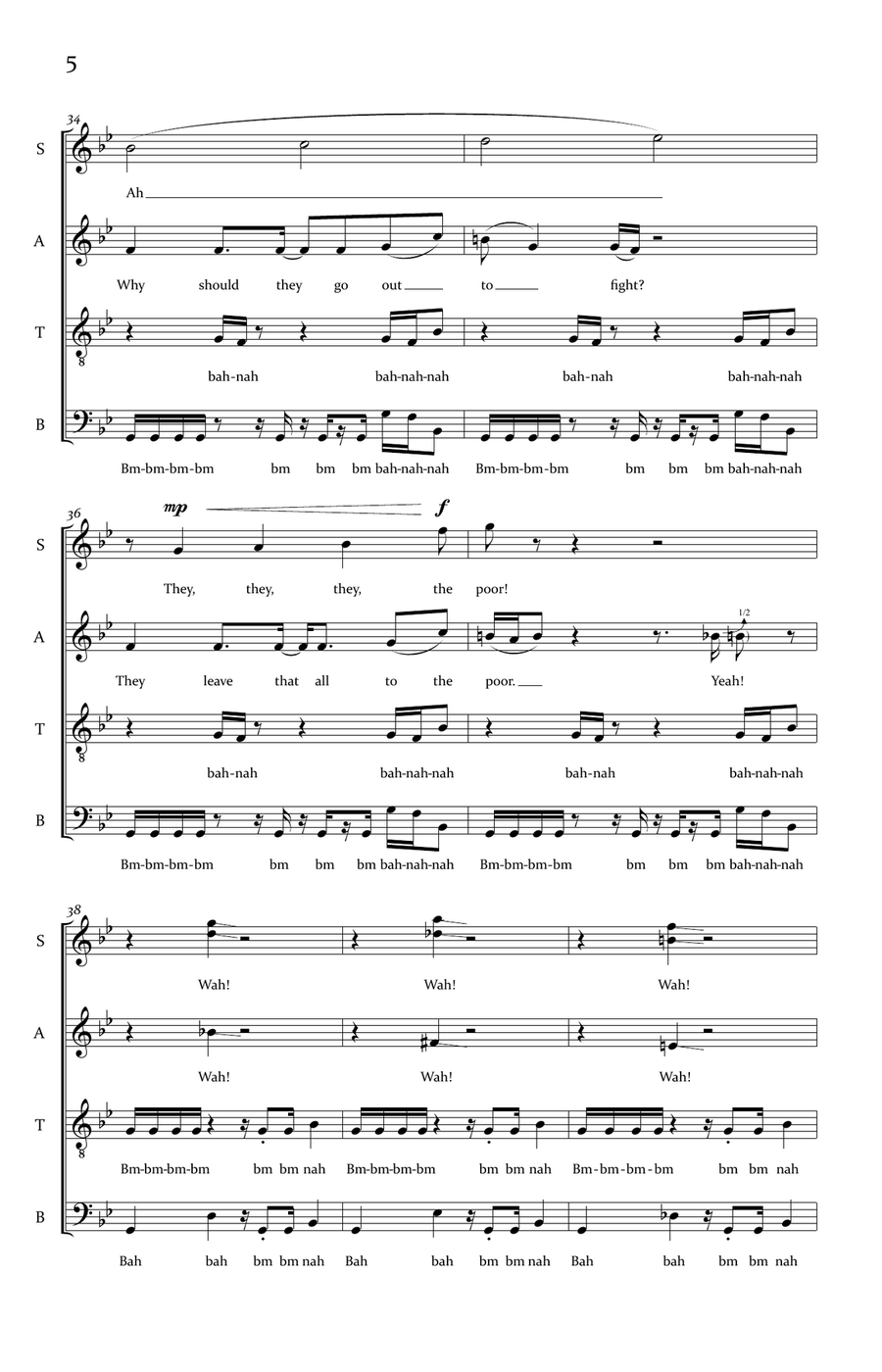War Pigs (interpolating Luke's Wall) 4-Part scores gallery preview page 6