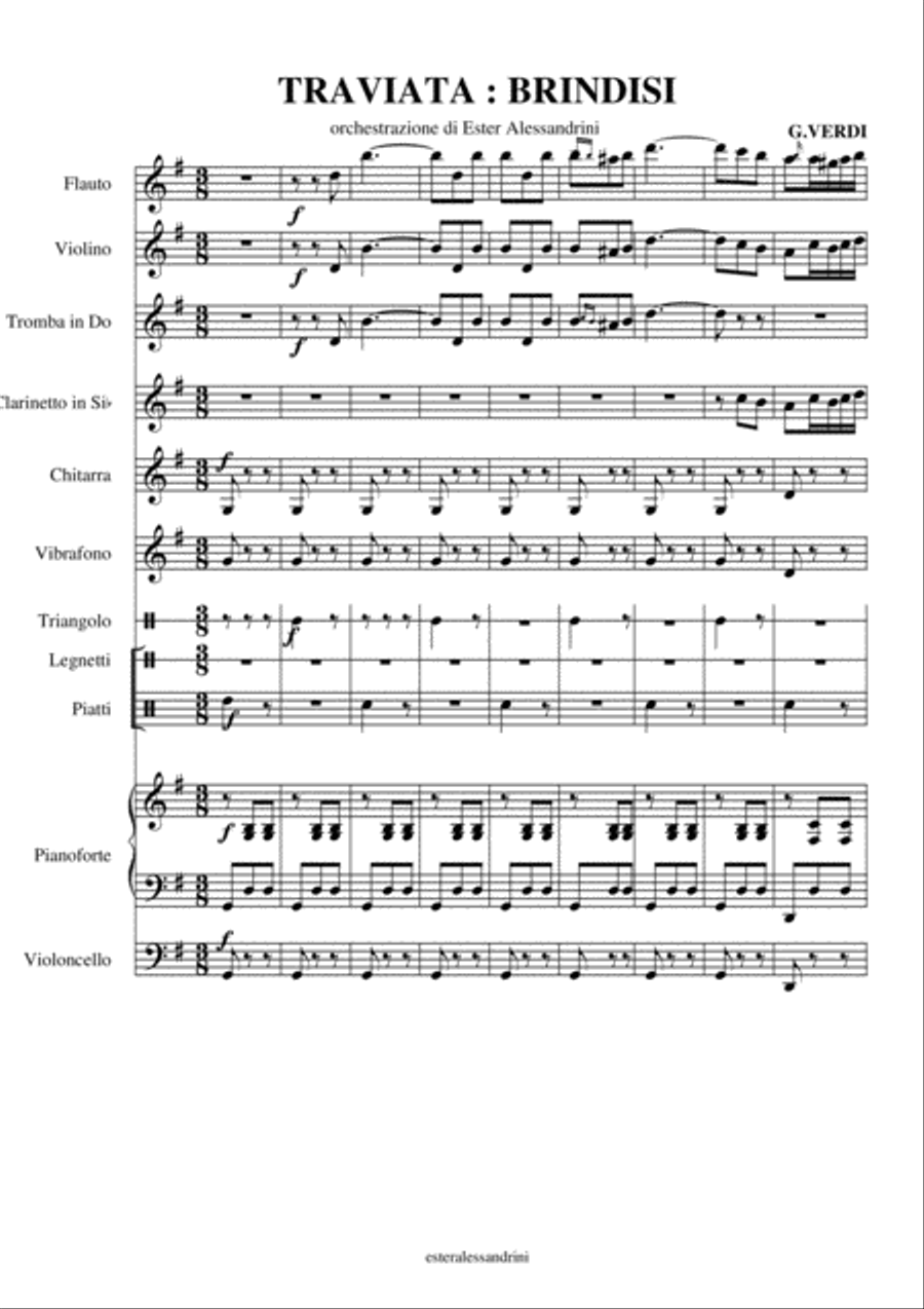 Traviata: Brindisi Small Ensemble scores gallery preview page 1